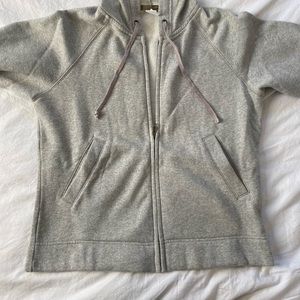 J.crew Gray hooded sweatshirt women’s medium hoodie pockets vintage cotton blend
